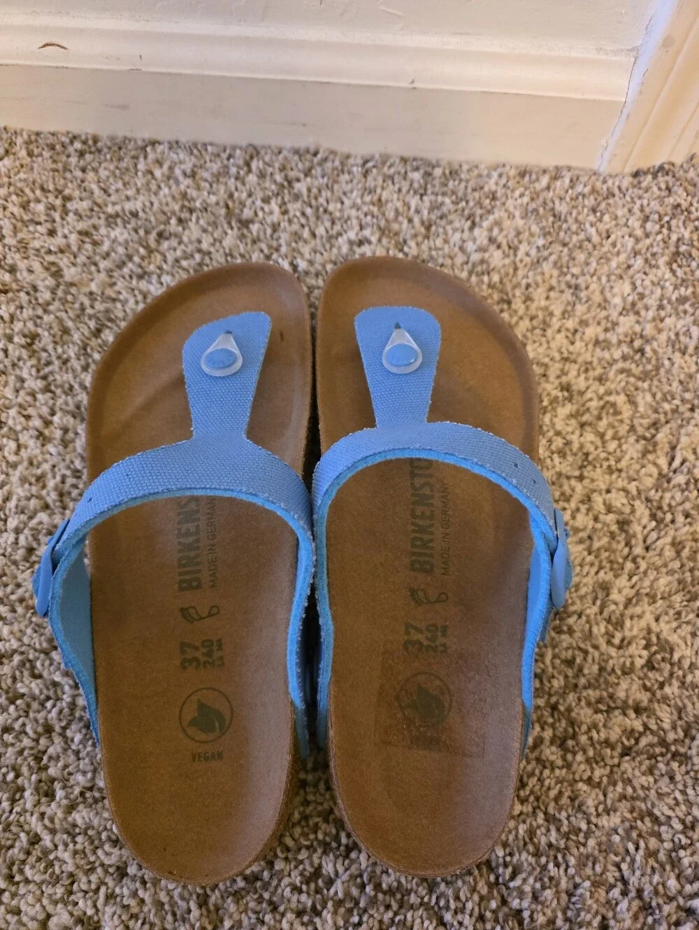 NWOT Birkenstock Gizeh Thong Blue Sandals Size 37 EU - Picture 3 of 4